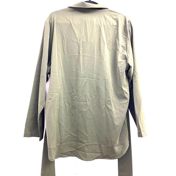 Bloomchic Collared Button Down Long Sleeve Shirt with Belt Olive 14-16 1X NWT - Picture 3 of 3